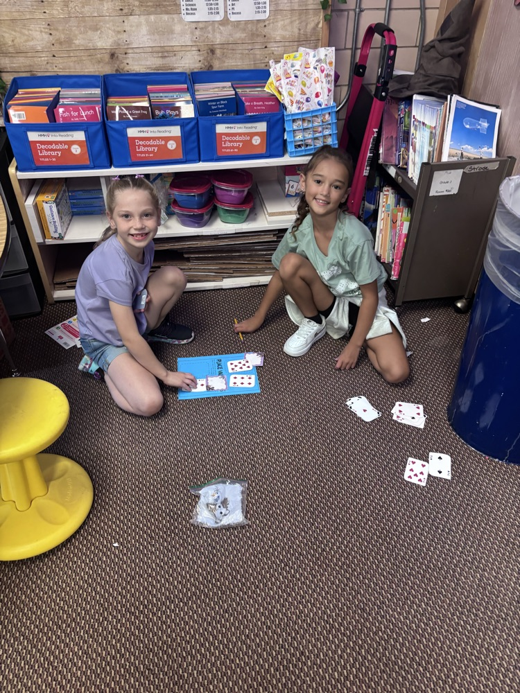 The kid’s practiced their place values by playing place value war.  These kids are doing great at having fun while learning!