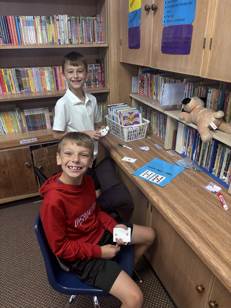 The kid’s practiced their place values by playing place value war.  These kids are doing great at having fun while learning!