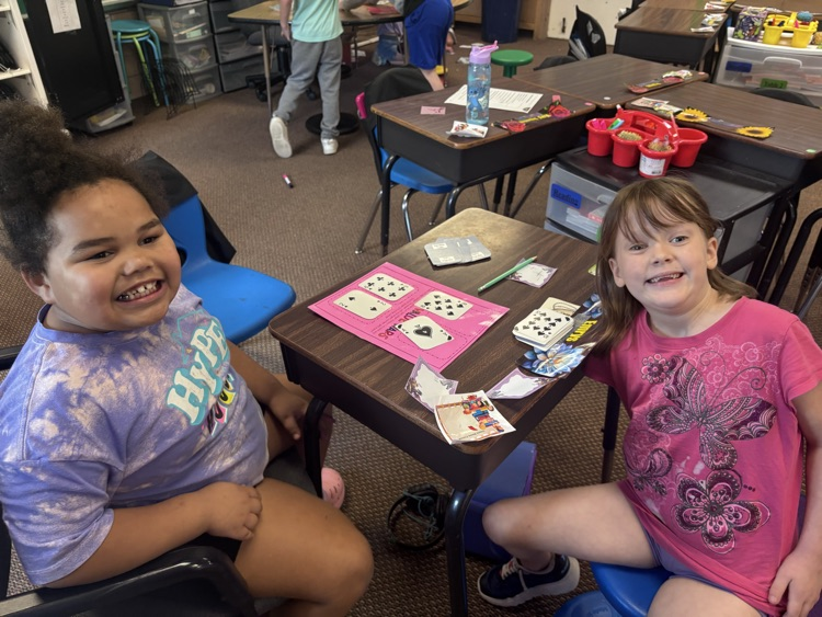 The kid’s practiced their place values by playing place value war.  These kids are doing great at having fun while learning!