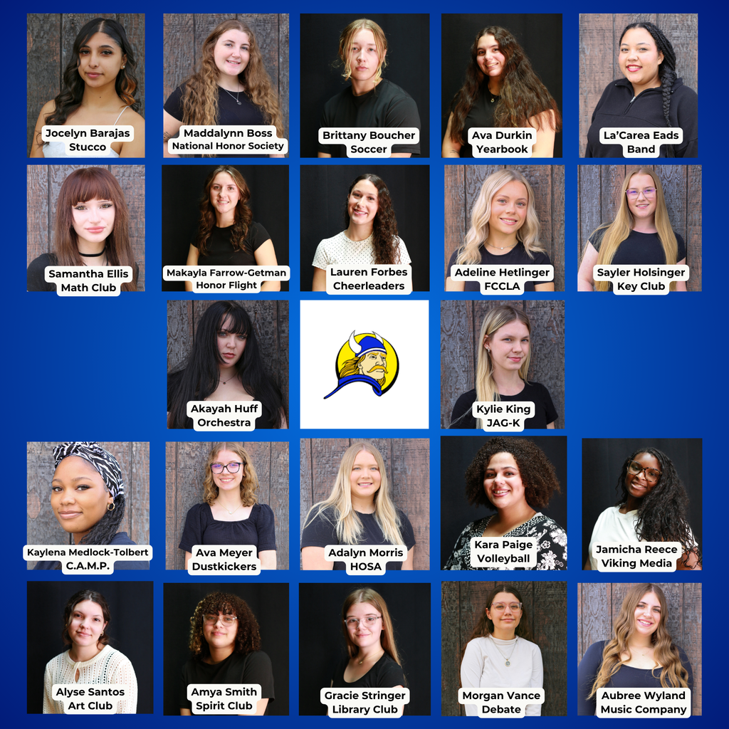Headshot photos of queen nominees for football Homecoming 2026