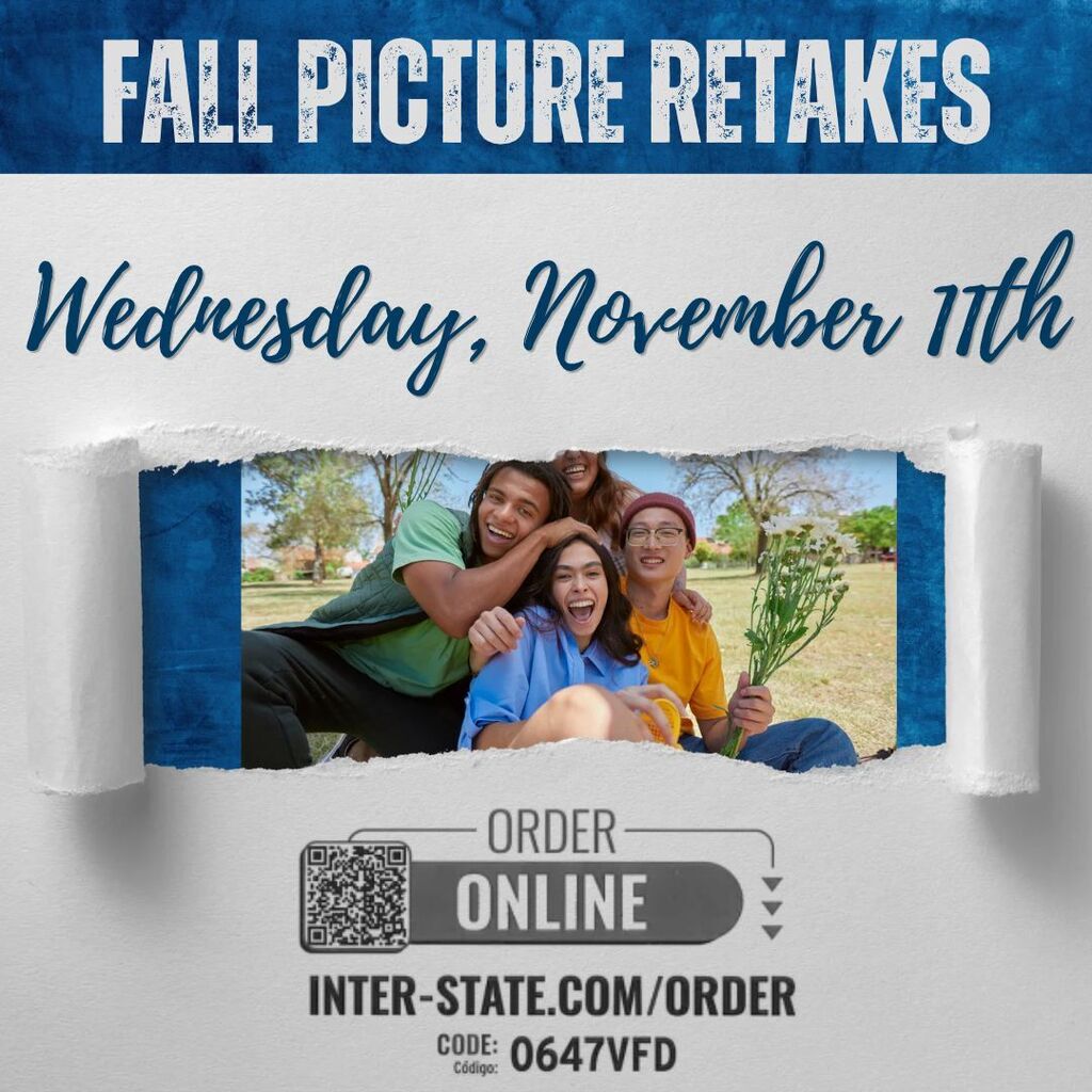 Parsons Middle School picture retakes notification. Retakes will be on November 11th. 