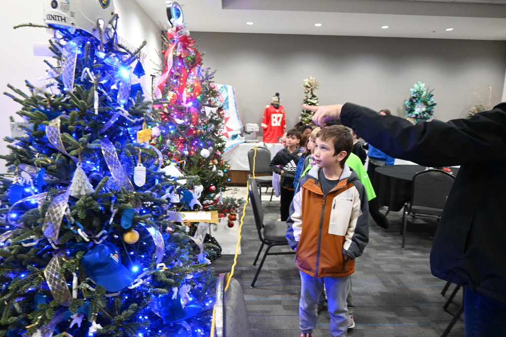 A teacher talks about the middle school Viking tree.
