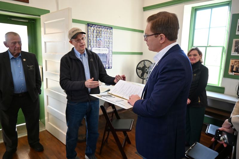 Roger Pruitt speaks to Toland about the educational plans for students who tour Oak Grove.