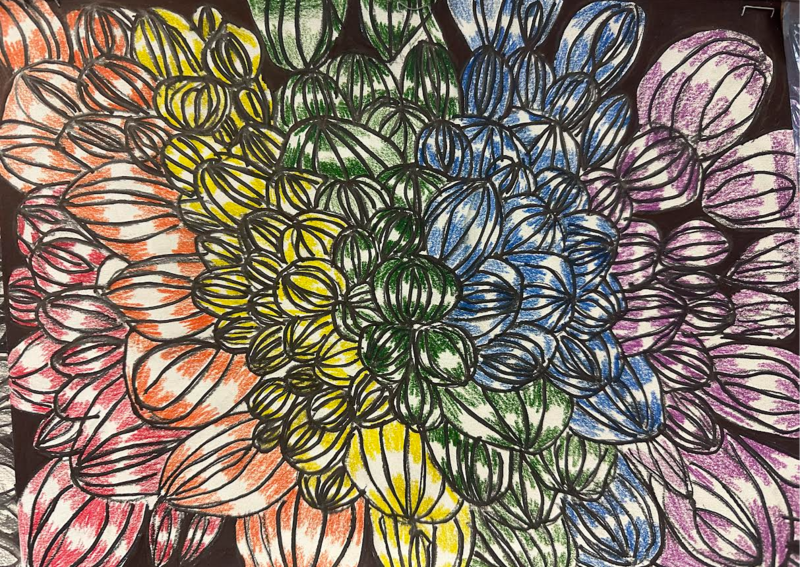 An abstract drawing by a student.