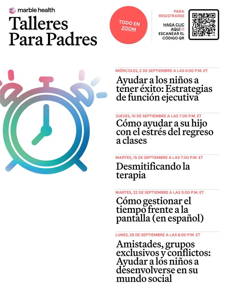 Marble Health Workshop Flyer Spanish