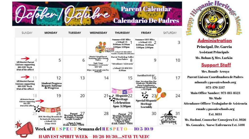 October Schedule at MA23