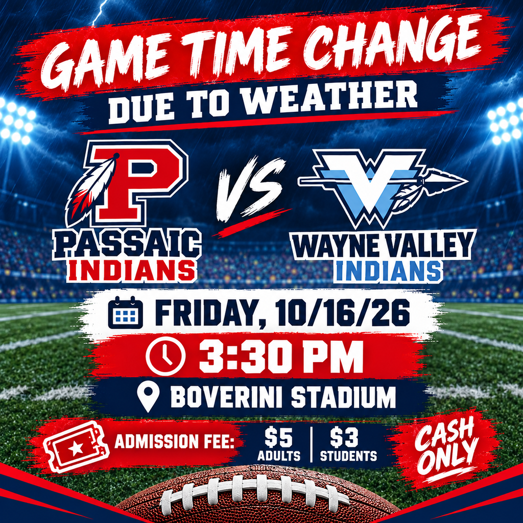 10/16 Football Game Time Changed to 3:30 PM
