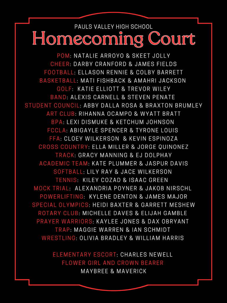 Homecoming Court 2025