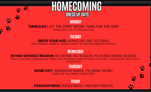 Homecoming Dress Up Days 2025