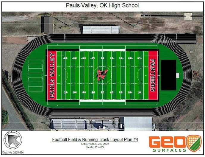 Rendering of new track and field project at Wacker Stadium