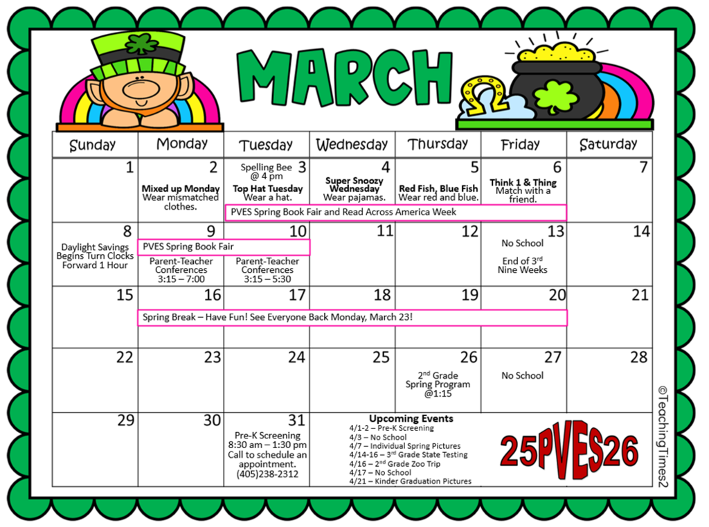 March Calendar
