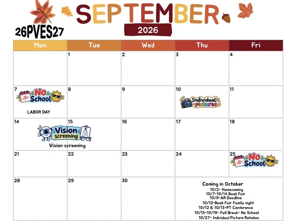 PVES Calendar
