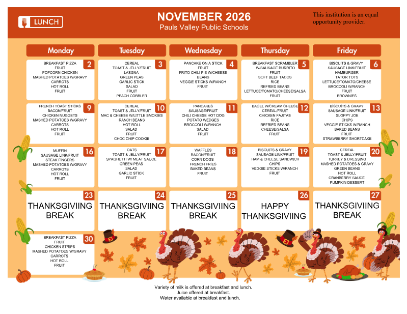 November Menu