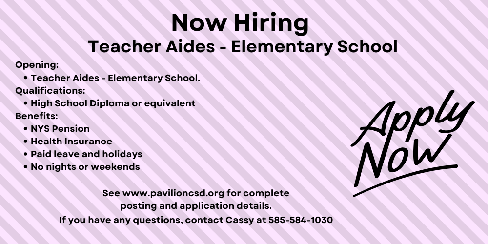 Now Hiring - Teacher Aides