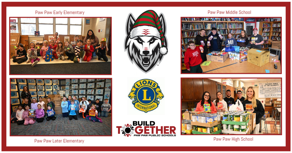 school classes at lions food drive. paw paw public schools