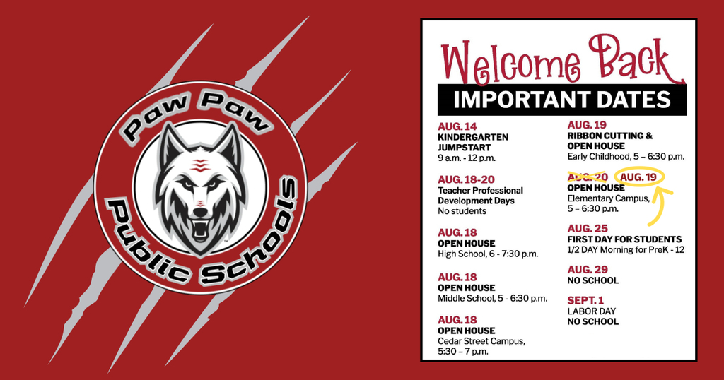 PPPS - welcome back  important dates. 