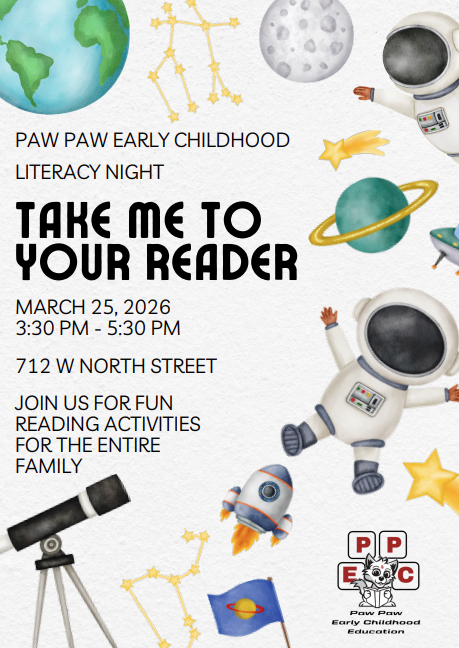 Paw Paw Early Childhood's 2026 Literacy Night March 25th!