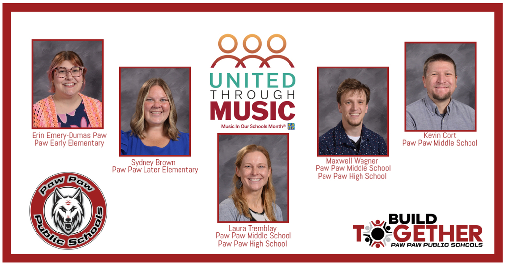 united through music, paw paw public schools - music teachers names and photos