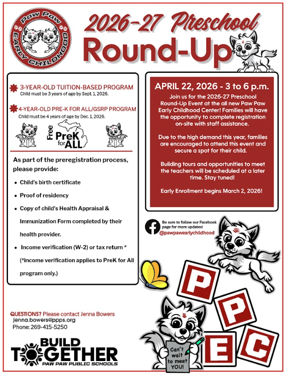 Paw Paw Early Childhood Round Up, April 22nd 2026