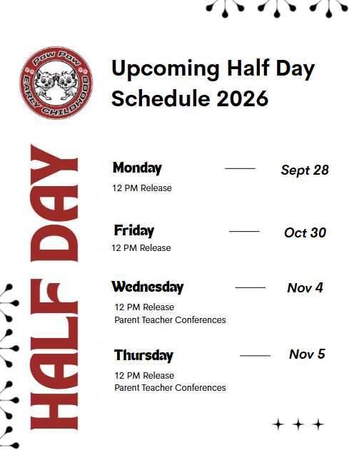 Half Day Schedule 2026