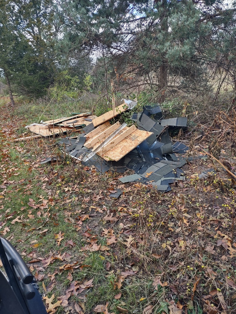 building materials dumped on property