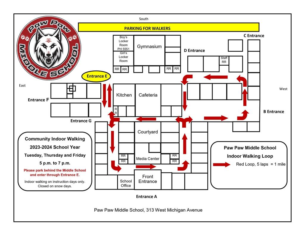 Middle school walking map