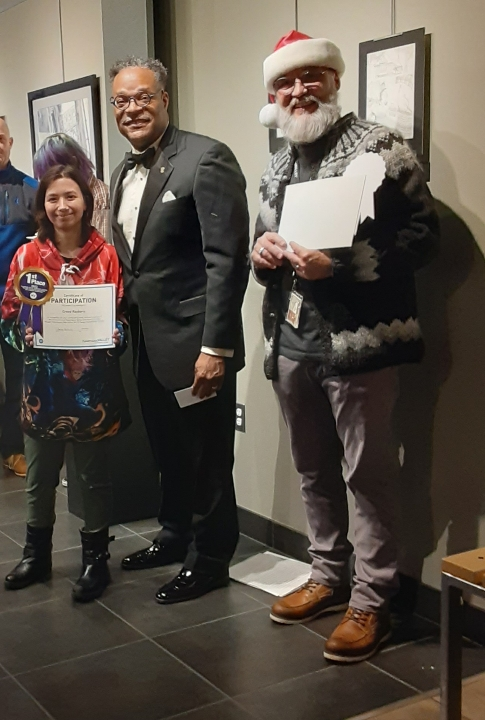 student artist with award