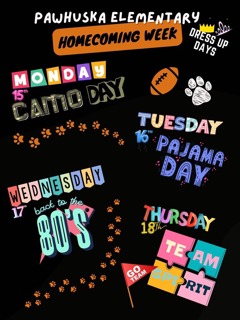 Elementary Homecoming Dress Up Days!