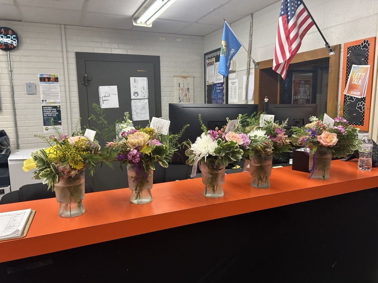 Fancy Feathers flower donation to Pawhuska Junior High Teachers.