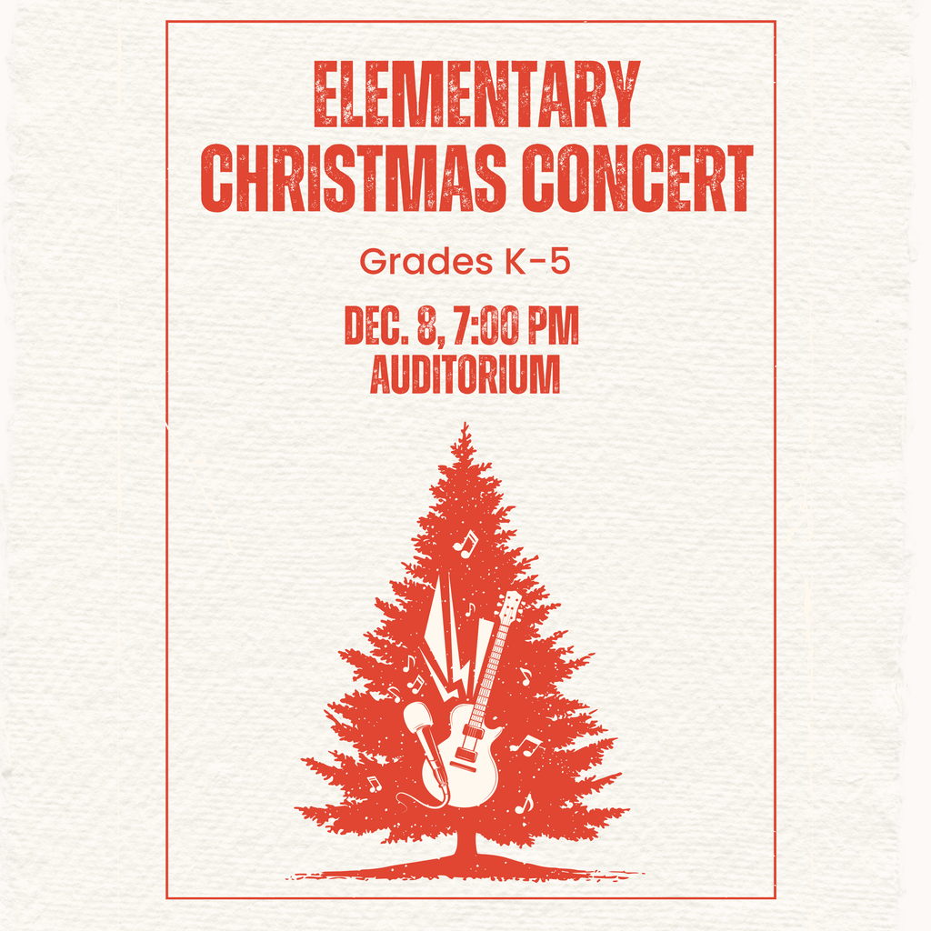 poster with red text about a concert