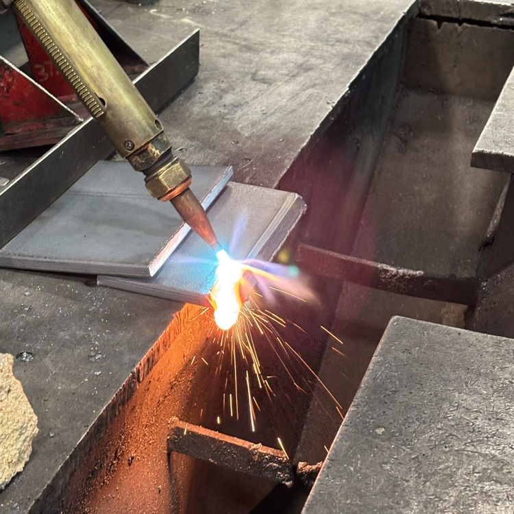students using OA track cutter