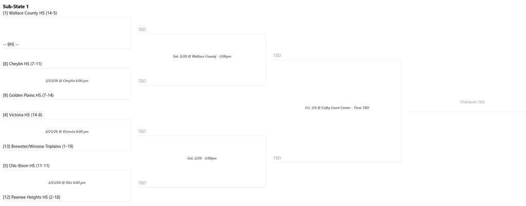 Boys Sub-State Bracket