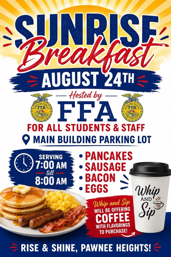 sunrise breakfast August 24th 7am-8am main building parking lot 