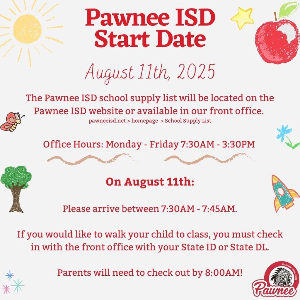 Pawnee ISD First Day Info