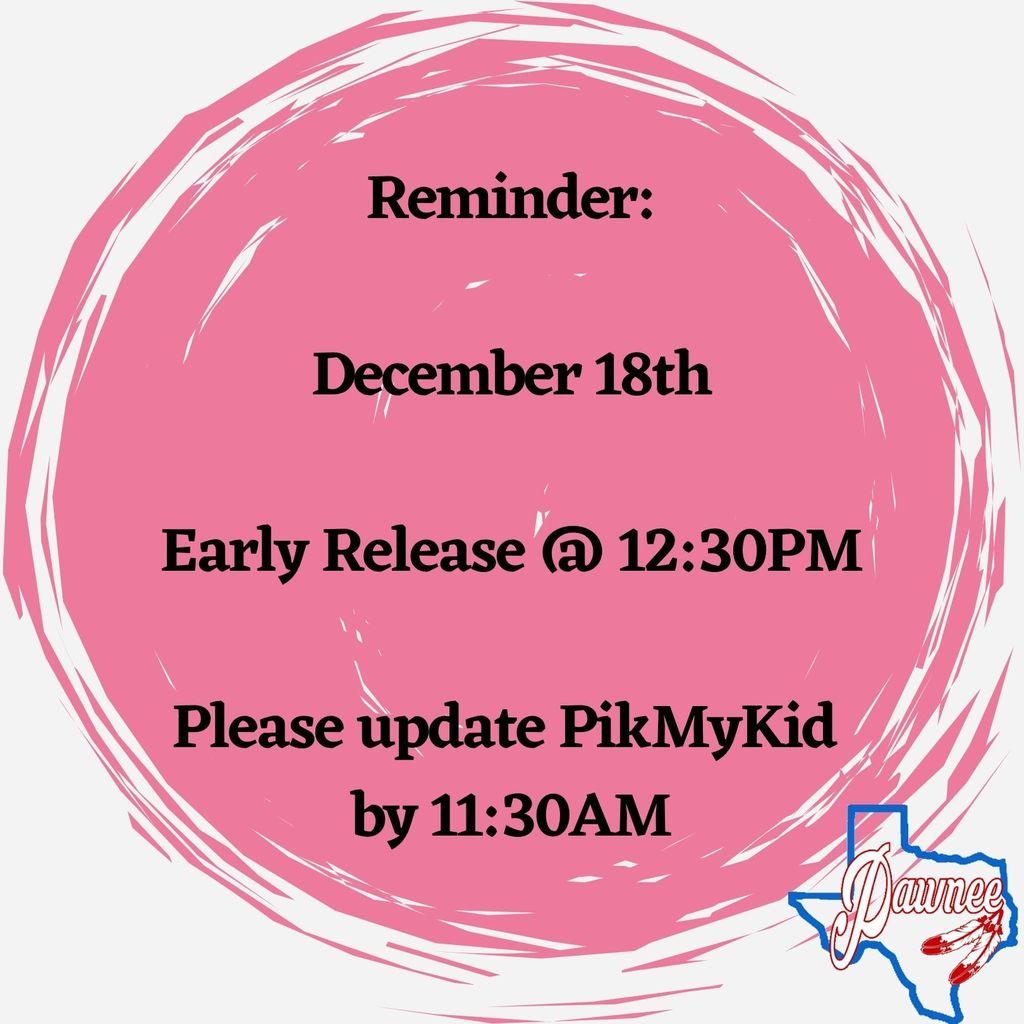 December 5th Early Release @ 12:30PM