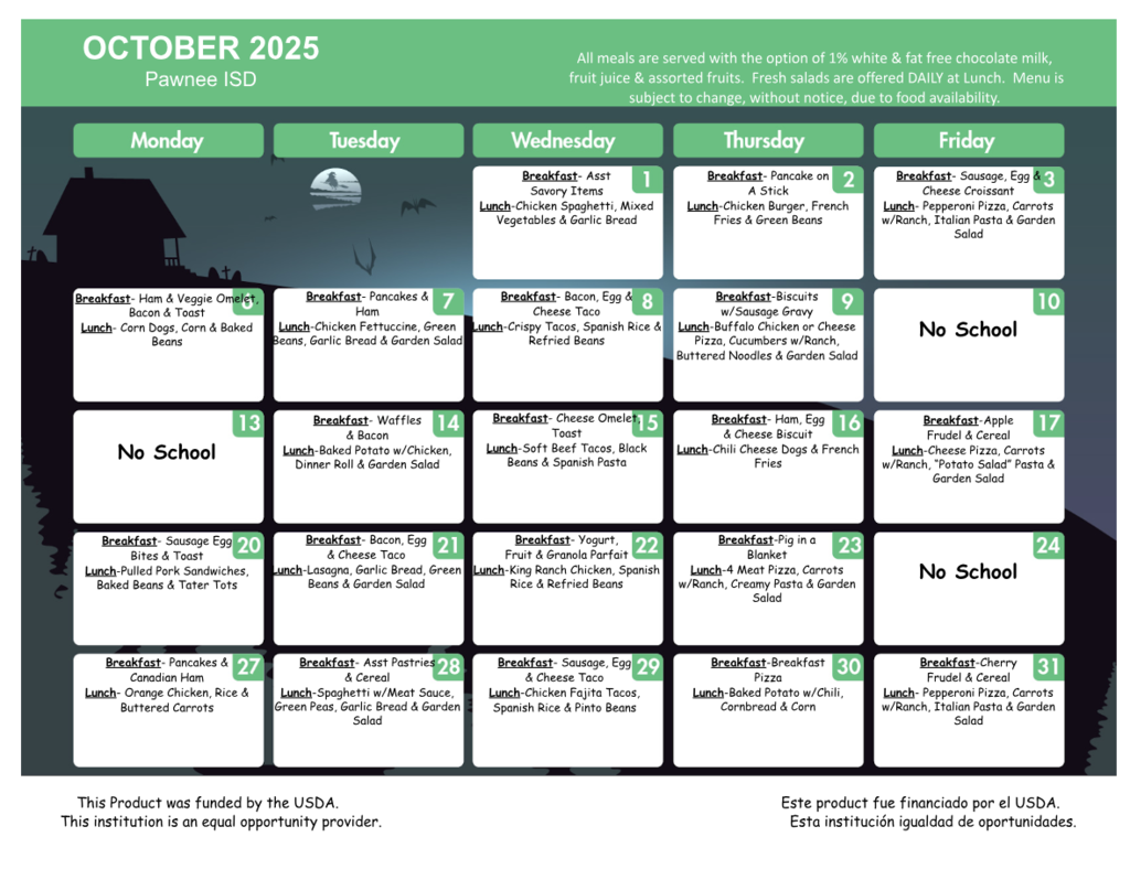 October Menu