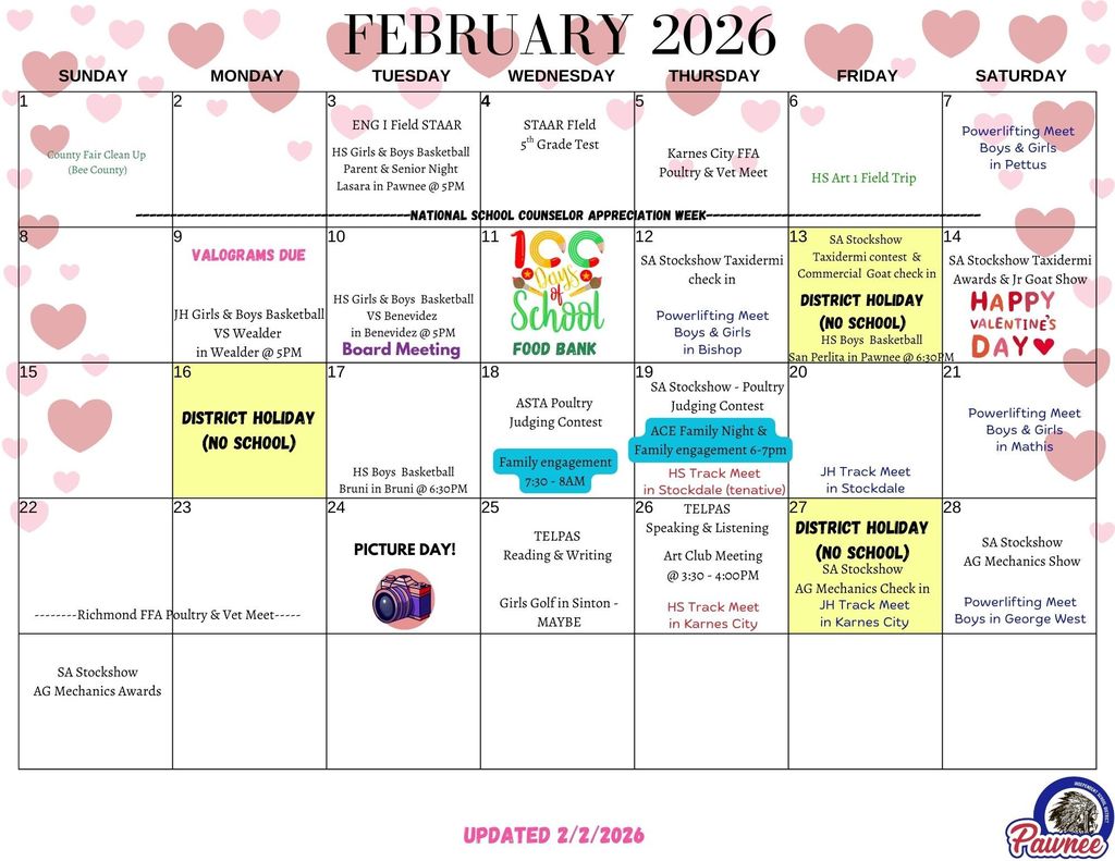 February Event Calendar