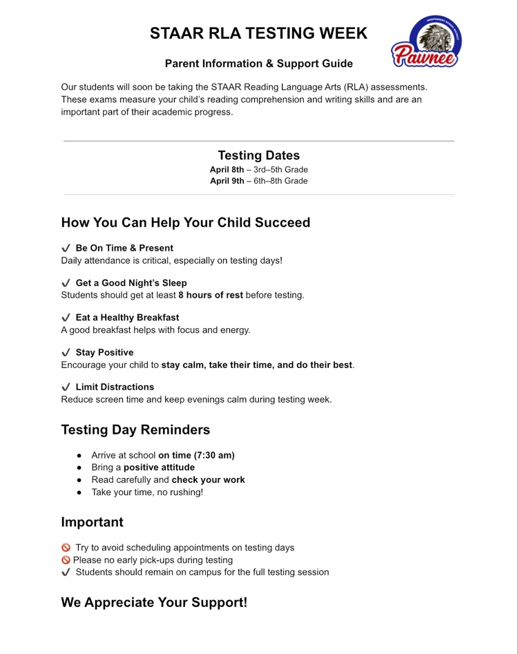 STAAR Parent Information & Support Guide 