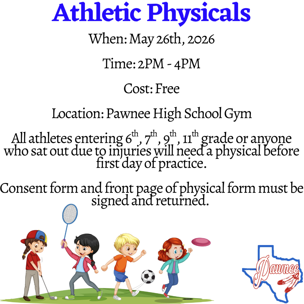 may 26th physicals in pawnee gym