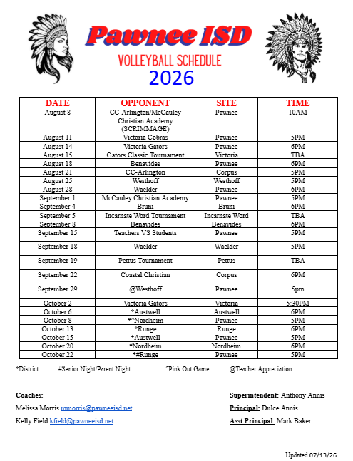 Hs Volleyball Schedule