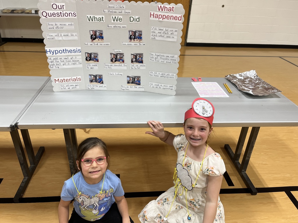 The first and second grade students at the science fair. 