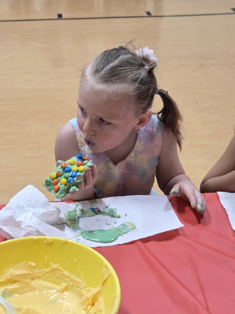Lily enjoying her LEGO snack. 