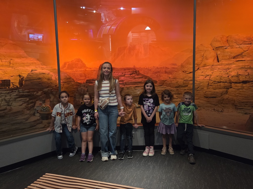 Students in Mars exhibit. 