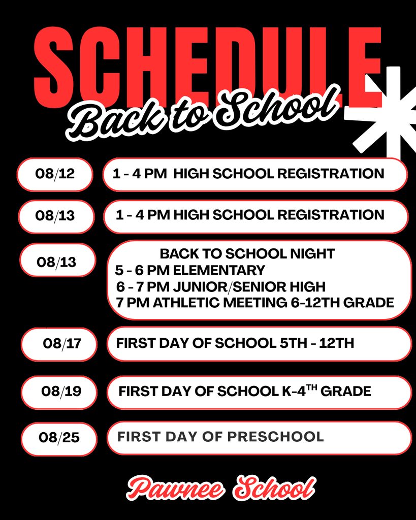Back to School Schedule