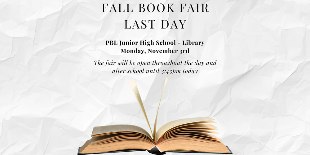 PBL JH Fall Book Fair - Last Day