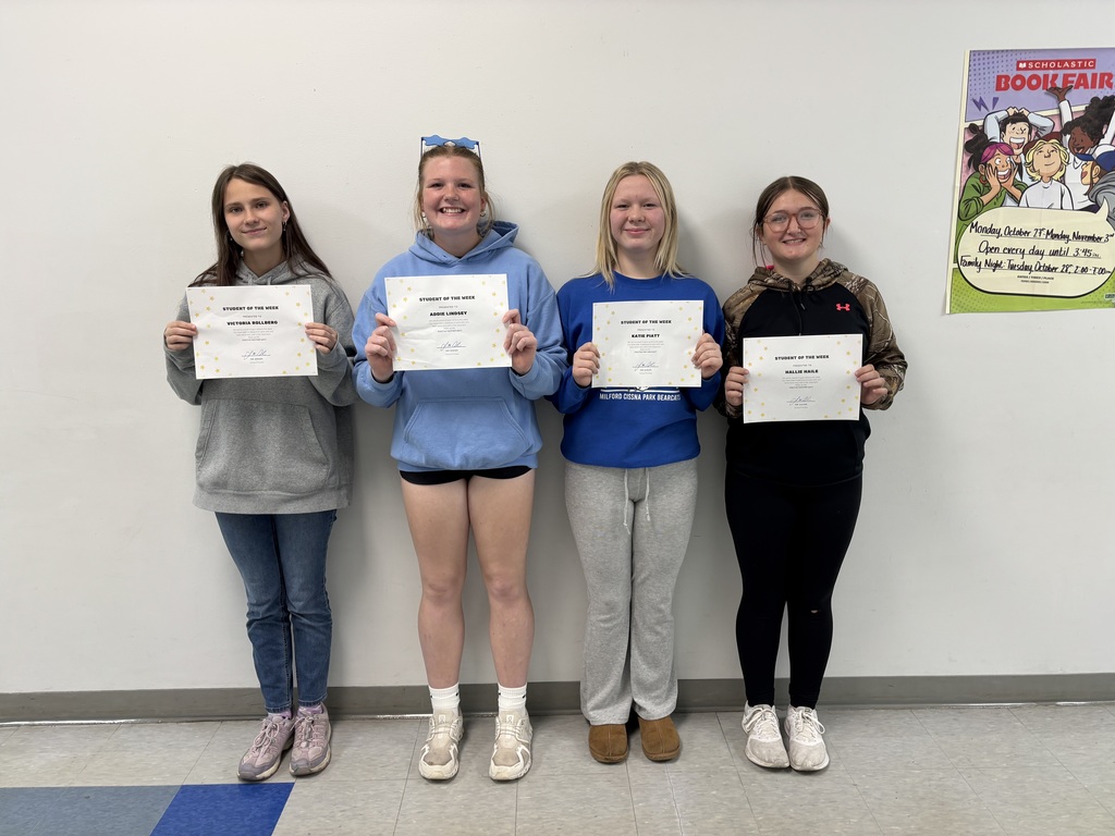 8th Grade Student of the Week October 27th - October 31st
