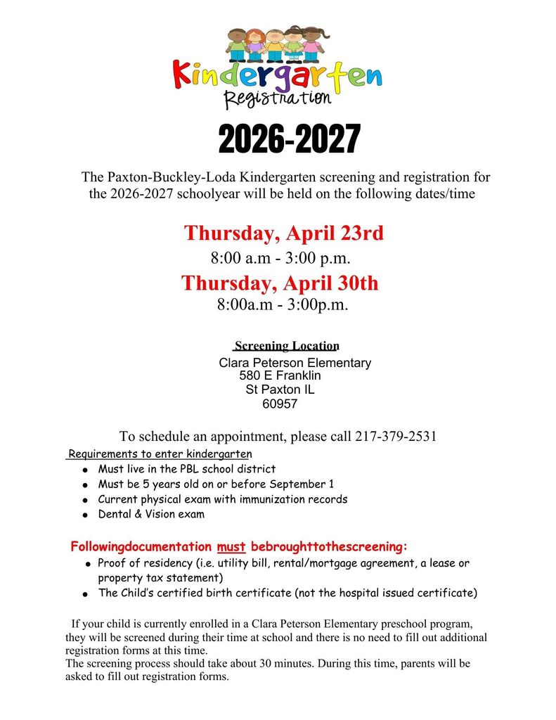 Kindergarten Screening 2026