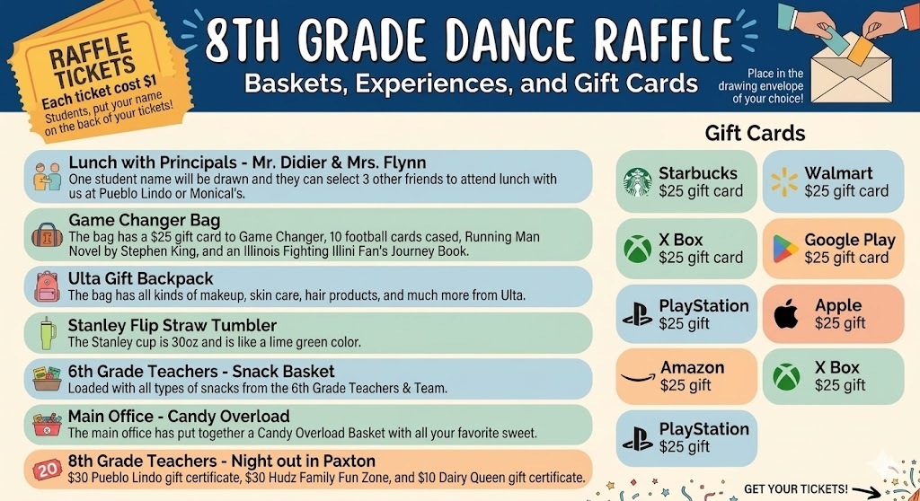 8th Grade Dance Raffle Items