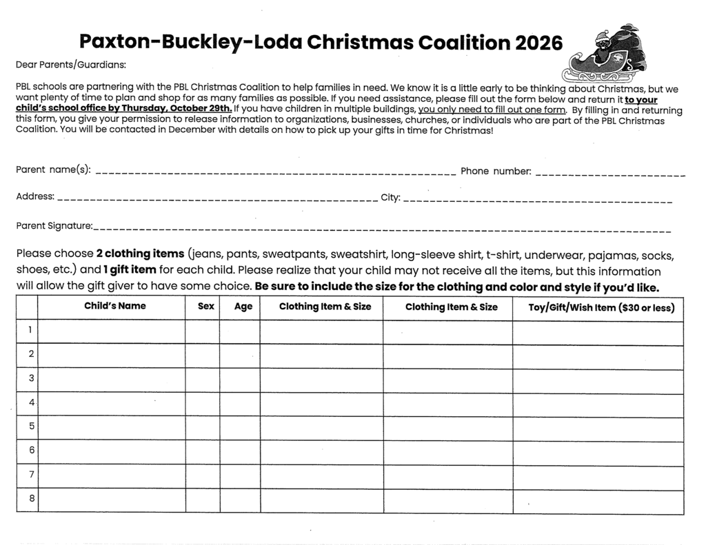 Paxton-Buckley-Loda Christmas Coalition 2026
