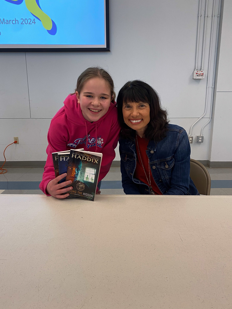 Margaret Peterson Haddix with Student